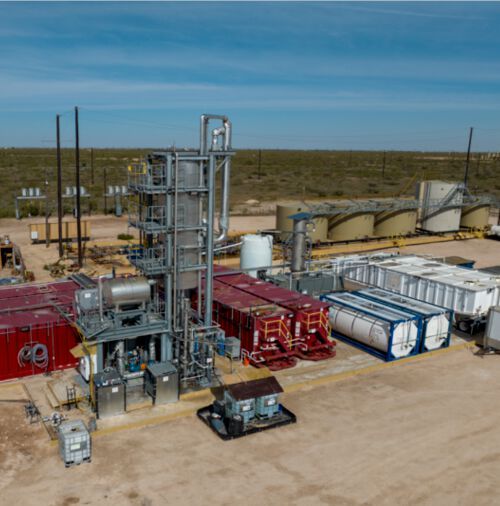 The Leeds Pilot Unit is installed and operating at Deep Blue’s saltwater disposal site near the Midland Airport. The Leeds Pilot Unit is installed and operating at Deep Blue’s saltwater disposal site near the Midland Airport.