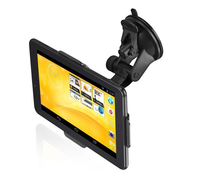 Bei dem SurfTab Xiron 7.0 ist die KFZ-Halterung... (Bild: Trekstor)