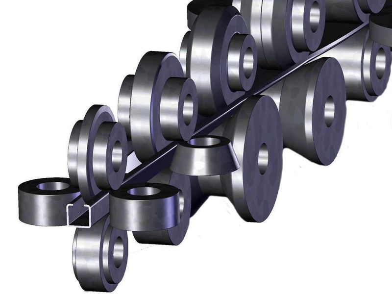 Der Walzprofilierprozess als 3D-Modell: Rollenwerkzeuge in Solid-Works für ein geschweißtes Rohr. (Archiv: Vogel Business Media)