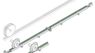 Die Kettenzahnstangen (Mitte und unten) als kostengünstige Alternative zu gefrästen Zahnstangen (oben). Bilder: Murtfeldt (Archiv: Vogel Business Media)