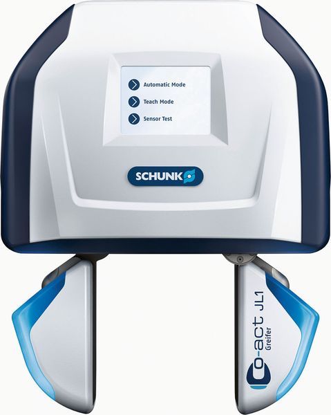 Der Schunk-Co-act-Greifer JL1 kann unmittelbar mit dem Bediener interagieren und kommunizieren.  (Schunk)