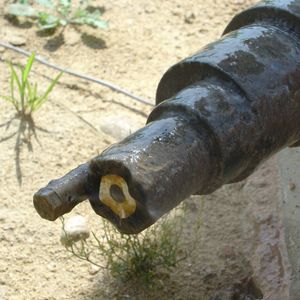 Close-up of an autoclean pH sensor.