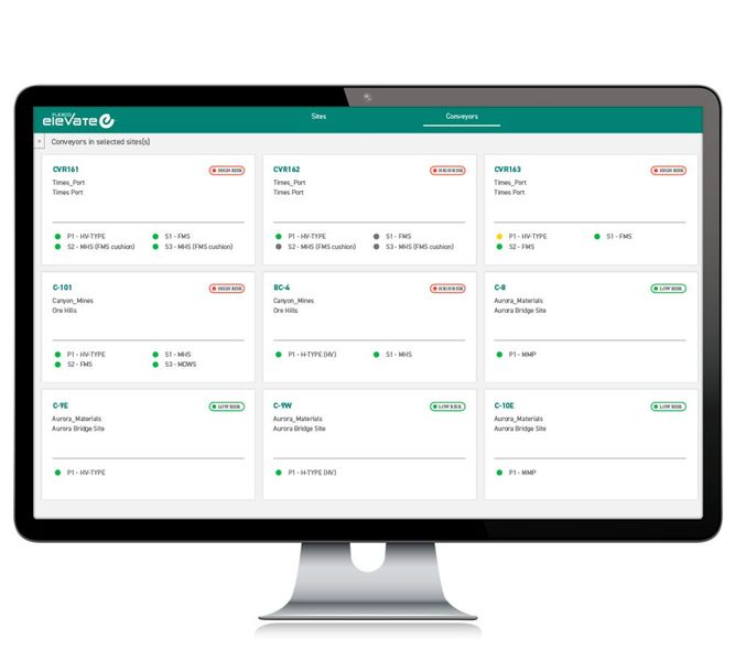 Blick auf die Anzeige des Dashboards, wo die aktuellen Zustände von Förderbandanlagen zu beobachten sind. Hat man diesen Überblick, kann man Ressourcen viel zielorientierter einplanen, sagt Flexco Europe. (Bild: Flexco  Europe)