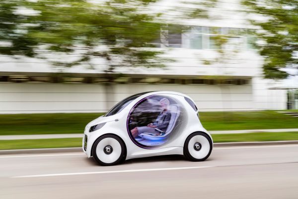 Das autonome Konzeptfahrzeug smart vision EQ fortwo: So sieht das Carsharing der Zukunft aus.  (Daimler)