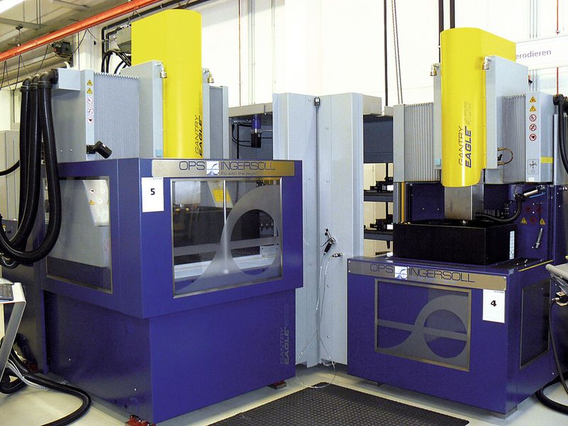 The addition of a Gantry Eagle is said to have put an end to erosion bottlenecks and altered the shop’s production process. (Source: OPS-Ingersoll)