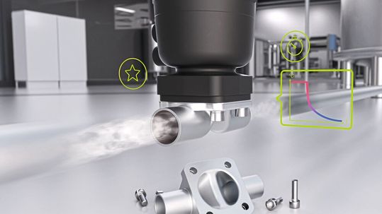 Durch das leichte Design der Rohrumformgehäuse für Membranventile (Tube Valve Body) wird der CO2-Fußabdruck reduziert.(Bild:  Bürkert Fluid Control Systems)