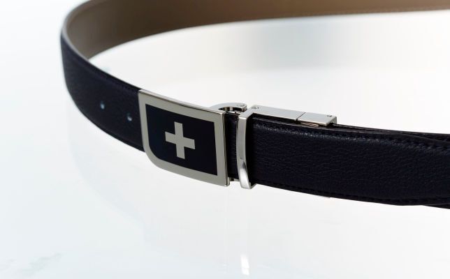 Der smarte Gürtel WELT von Samsung/WELT Corporation: Er kontrolliert die Fitness seines Trägers. Eine App gibt zudem Gesundheitstipps. (Bild: Samsung/WELT Corporation)