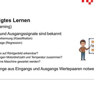 Beaufsichtigtes Lernen (Supervised Learning): Das Modell trainiert anhand bekannter Ein- und Ausgangssignale, um beispielsweise vorgegebene Muster sicher zu klassifizieren.(Bild:  Mittelstand-Digital-Zentrum Augsburg)