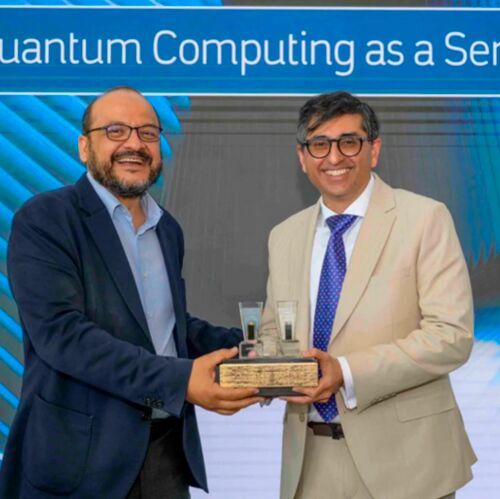 Aramco Executive Vice President of Technology and Innovation, Ahmad O. Al Khowaiter and Pasqal CEO, Wasiq Bokhari, at the launch of Saudi Arabia’s first Quantum Computer and the Middle East’s first commercial Quantum Computing as a Service platform.(Source:  Aramco)