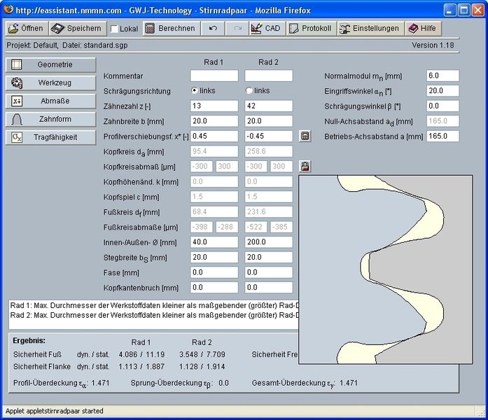5 Berechnungsmodul  ... „Stirnradpaar“ mit Zahneingriff.  Bilder: GWJ (Archiv: Vogel Business Media)
