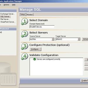 Der Application Manager von Double Take: Mit der Replikations-Software lassen sich auch Exchange- oder SQL-Server ohne großen installationsaufwand absichern. Auch geöffnete Files oder komplexe Dateistrukturen werden zuverlässig repliziert. (Archiv: Vogel Business Media)