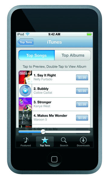 Das neue Flaggschiff der iPod-Familie hat WLAN, Webbrowser und PIM-Applikationen an Bord. So kommt die Musik künftig direkt auf den Player. (Archiv: Vogel Business Media)