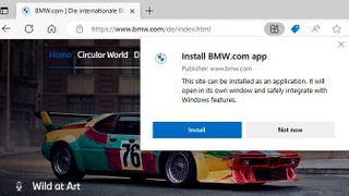 Die Installation einer PWA erfolgt wie bei der Web-App von BMW direkt aus dem Webbrowser heraus. (Bild: BMW)