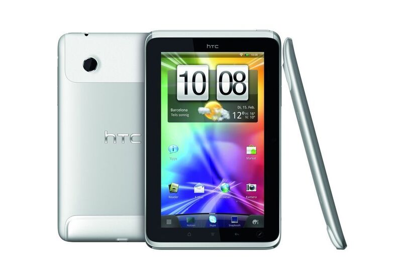 Das HTC Flyer ist HTCs erstes Tablet und wird mit dem Android-Betriebssystem ausgeliefert. Die Eckdaten: Sieben-Zoll-Touchscreen, 1,5-Gigahertz-Qualcomm-Prozessor, HSPA+, zwei Kameras (Fünf- und 1,3-Megapixel). Voraussichtliche UVP: 699 Euro. (Archiv: Vogel Business Media)