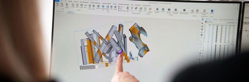 Nachdem Materialise die Entwürfe für die 3D-Modelle der Rahmen von Kalkhoff erhält, werden die Dateien gemeinsam optimiert. Nachdem Materialise die Entwürfe für die 3D-Modelle der Rahmen von Kalkhoff erhält, werden die Dateien gemeinsam optimiert.