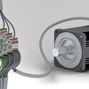 Bild 1: Übersichtlich und platzsparend zugleich sind Motorenklemmen mit Push-in-Anschlusstechnik und vielfältigen Brückungsmöglichkeiten.