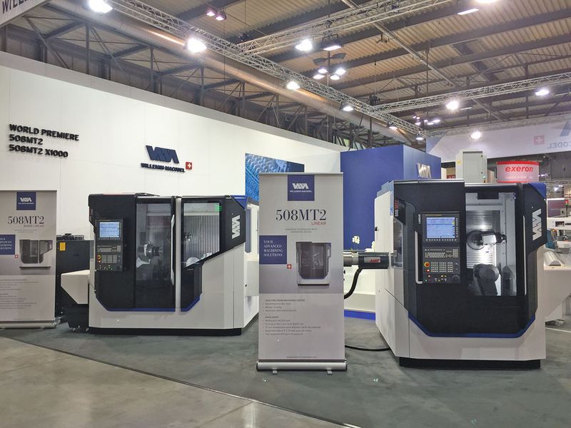 Die neuen Bearbeitungszentren 508MT2 und 508MT2 X1000 präsentierte Willemin-Macodel zum ersten Mal auf der EMO 2015 in Mailand. (Bild: Willemin-Macodel)