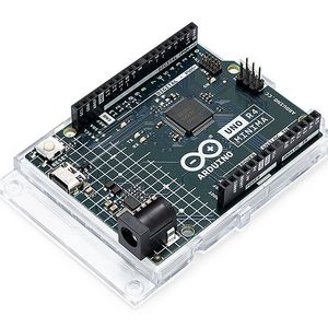 Arduino UNO R4 Minima im Gehäuse: Leistungsfähiges Mikrocontrollerboard ohne großen Funktionsumfang.(Bild:  Arduino)