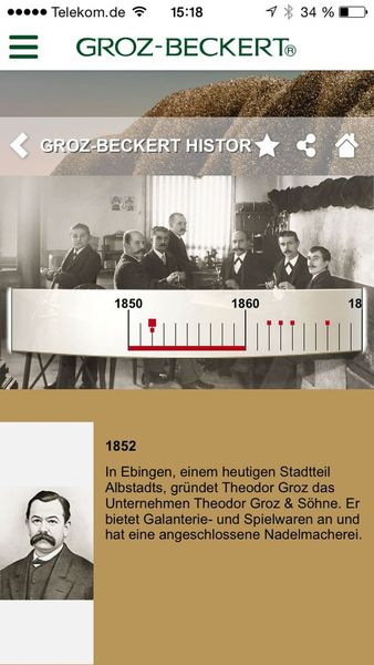 MyGrozBeckert vereint Informationen über das Unternehmen und seine Produkte, mit Hintergrundwissen zur Textilbranche und hilfreichen Berechnungshilfen für den Alltag. ( Groz-Beckert)