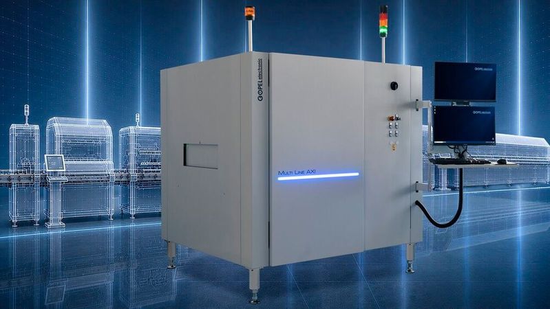 Göpel stellt neues 3D-CT-Röntgen-Inspektionssystem Multi Line AXI vor.(Bild:  Göpel Electronic)