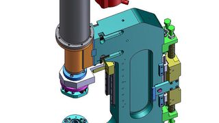 Die neue Servo-Elektro Reihe von Tünkers verbindet eine robuste Rollenspindel, ein Untersetzungsgetriebe und einen Servomotor in einer zylinderähnlichen Baueinheit, die sowohl die hohen Kräfte überträgt, als auch die beim Stanzen üblichen Prozessschläge verringert (Bild: Tünkers)