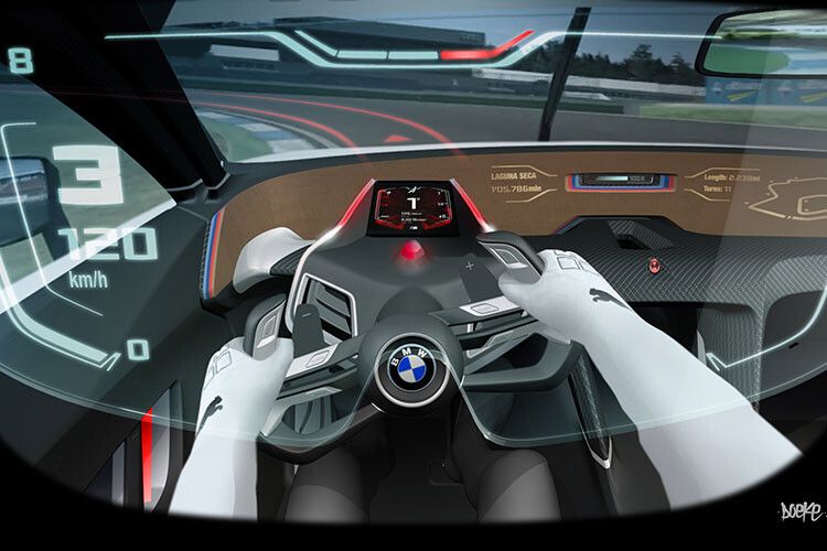 Das Helmvisier des Fahrers übernimmt die Anzeigefunktion. (Foto: BMW)