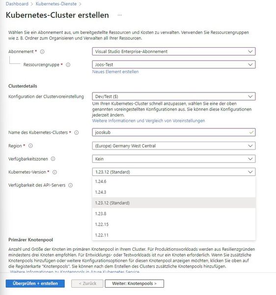 Die richtige Version spielt beim Erstellen eines Kubernetes-Cluster eine wichtige Rolle und schließt Sicherheitslücken aus. (Bild: Joos)