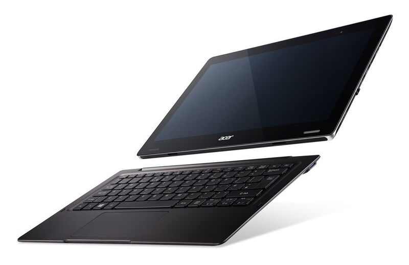 Das 7,8 MIllimeter flache 12,2-Zoll-Tablet Aspire Switch 12 S bringt 800 Gramm auf die Waage, das Keyboard 600 Gramm. (Bild: Acer)