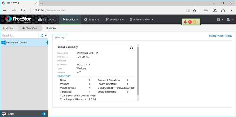 Über die Client-Ansicht sehen die Administratoren client-bezogene Daten ein. (Institut zur Analyse von IT-Komponenten (IAIT))