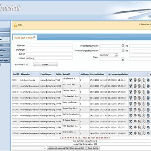 Die Admin-Oberfläche für die Suche nach archivierte E-Mails.