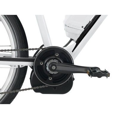 BMW Cruise e-Bike: Als Antrieb ist ein BOSCH el. Motor im Tretlager integriert, Leistung: 250 W, max. 50 Nm, inkl. Ladestation (funktioniert an jeder Haussteckdose) (BMW)