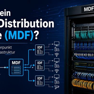 Der Main Distribution Frame ist der zentrale Verteilerpunkt der Netzwerkgebäudetechnik und strukturierten Verkabelung. (Bild: ChatGPT / KI-generiert)