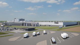 So soll das neue Nokian-Werk in Oradea einmal aussehen. Die die kommerzielle Reifenproduktion soll Anfang 2025 anlaufen. (Bild: Nokian)