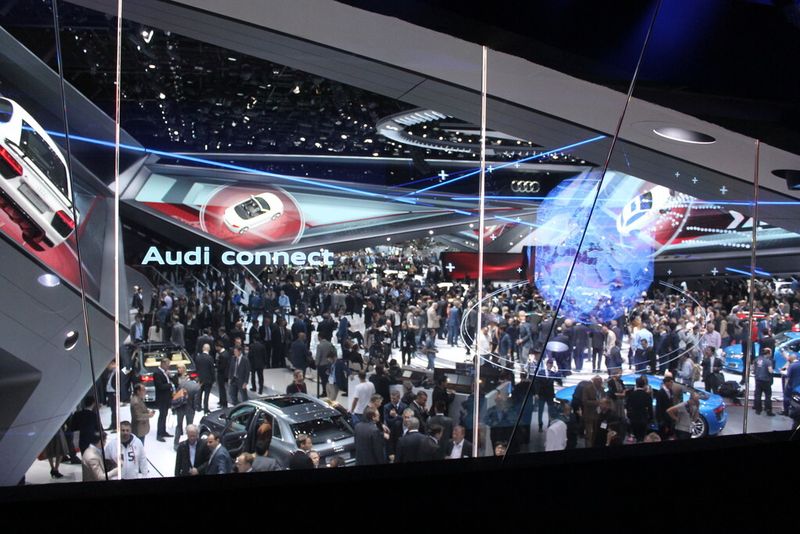 Amazing display of innovations: Audi had 33 cars on display including the Audi Q7 e-tron quattro, SQ 5 TDI plus, R8 plus, R8, S8 plus and many more! (Source: Schulz)