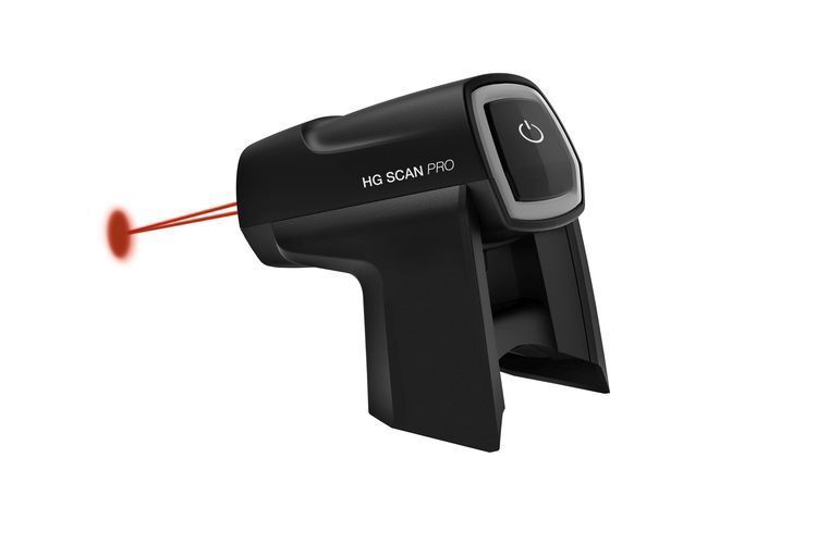 Der Scanner wird einfach aufgesteckt, zwei Laserstrahlen zeigen den optimalen Arbeitsabstand. (Foto: Steinel)