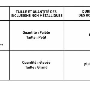 La taille et la quantité des inclusions non métalliques permettent de prévoir la durée de vie des roulements.(Source :  NSK Europe)