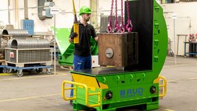 Die RUD-Werkzeugwender ermöglichen es, Spritzgussformen von bis zu 64 Tonnen Gewicht zuverlässig und sicher per Knopfdruck in unter einer Minute um bis zu 90° um ihre Schwerpunktachse zu drehen.  (Bild: RUD)