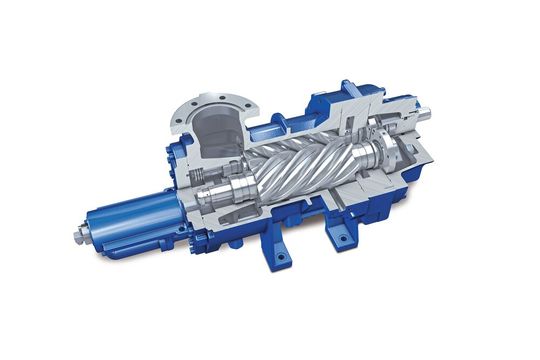 Ölgeflutete Schraubenverdichter ermöglichen höchste Differenzdrücke, sind aber ggenüber feuchtem Gas empfindlich.(Bild:  Aerzen)