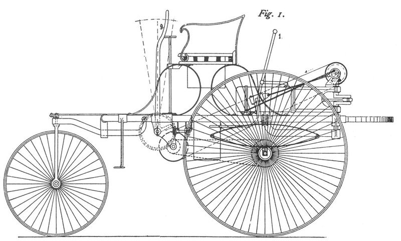 Carl Benz meldete 1886 eine  weitreichende Erfindung zum Patent an, die bis heute unseren Alltag bestimmt: Das Automobil mit Verbrennermotor. Bis sich das Auto mit Verbrennermotor durchsetzen konnte, vergingen jedoch noch einige Jahre. Konkurrenten waren Fahrzeuge mit Dampfmotoren und – damals schon – Elektromotor. Im Jahr 1900 fuhren 38 Prozent der Automobile mit E-Motor und nur 22 Prozent mit Verbrenner. Übrigens: Den auf dieser Erfindung basierende Benz Patent-Motorwagen Nummer 1 kann man bis heute im Deutschen Museum besichtigen.  (Bild: Deutsches Patent- und Markenamt)