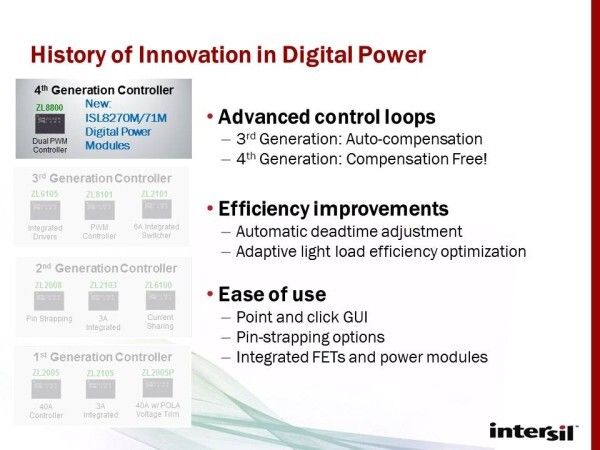 Die Geschichte der digitalen Stromversorgungen in aller Kürze (Bild: Intersil)