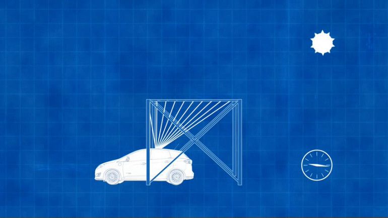 Der Sonnenkonzentrator bündelt die Sonnenstrahlen auf den Solarzellen (Ford)