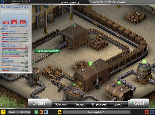 Virtuelle Fabrik: Bei Plantville können angehende Ingenieure unter anderem ein Flaschenabfüllanlage managen.(Siemens)
