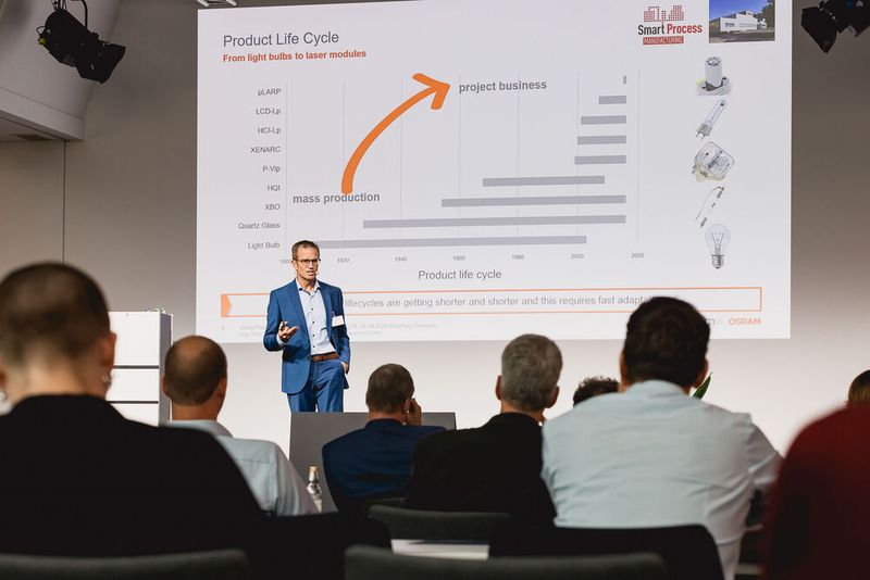 Die Richtung stimmt schon Mal: Ingo Hild, Werks- und Betriebsleiter bei AAMS-Osram, gibt den 