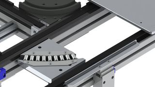 Das Doppelspur-Gurtbandsystem mit 90°-Schleppkurve kann Werkstücke bis 10 kg ans Ziel bringen. (Bild: Schnaithmann)