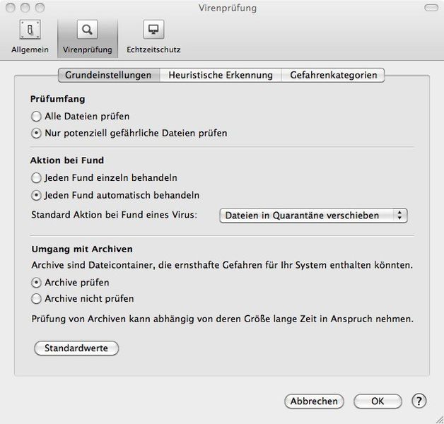 Der Antivirus-Scan lässt sich je nach Bedarf konfigurieren und umfasst eine heuristische Erkennung. (Archiv: Vogel Business Media)