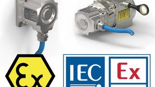 FSG produziert ab sofort eigenverantwortlich ATEX-/IECEx-konforme Geräte (links: Neigungssensor, rechts: Drehgeber kombiniert mit Seilzuggeber) (Bild: FSG)