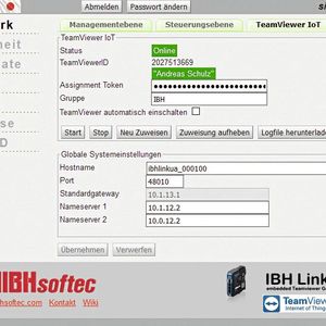 Blick auf das Webinterface: Teamviewer macht neue und bestehende Anlagen für den Fernzugriff zugänglich.(Bild:  IBH Softec)