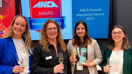 Nayeli Martínez, winner of the Anca Female Machinist Award 2025, second from right.(Source:  Anca)