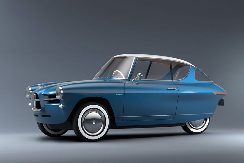 Das Elektroauto spielt mit diversen Designzitaten, vor allem aus den 1950er-Jahren. (Bild: Nobe Cars)