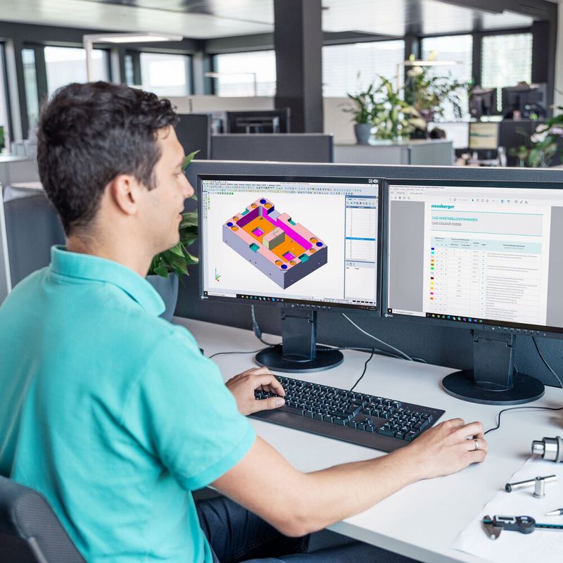 The Meusburger colour codes make 3D CAD design easier.